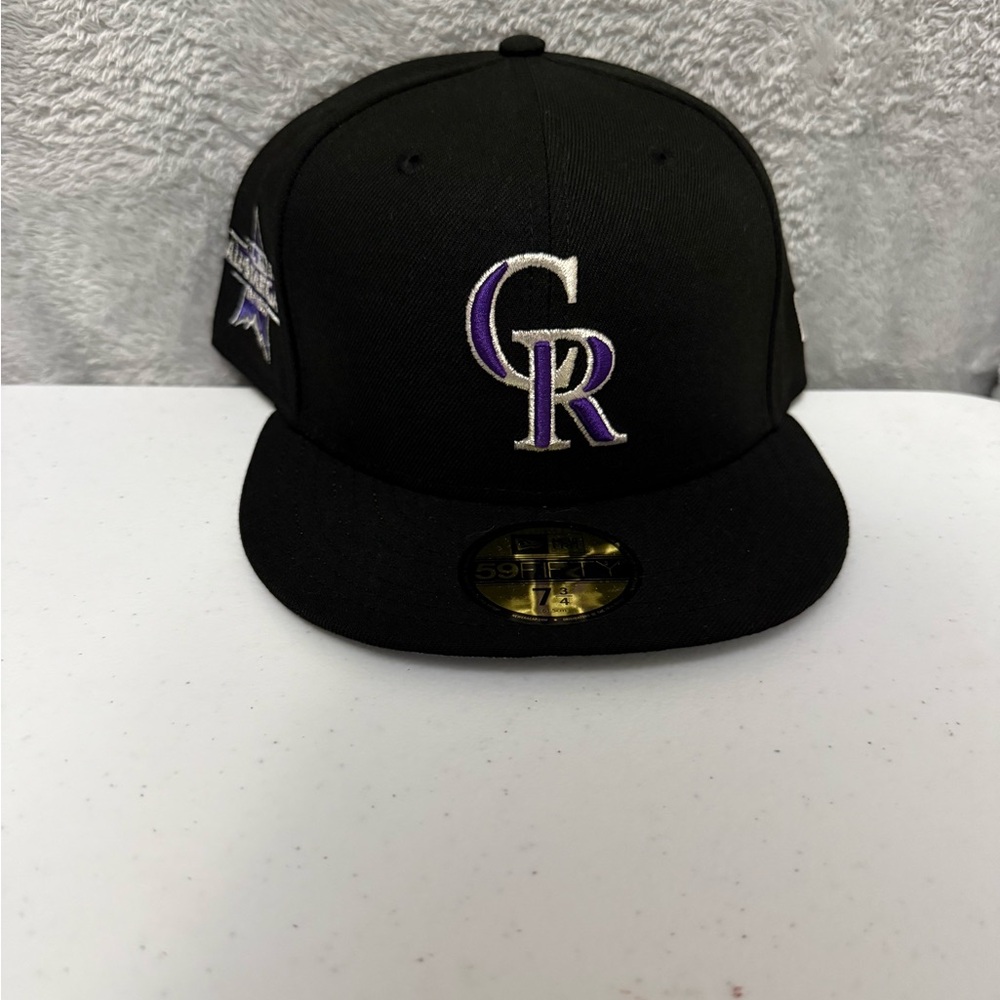 New Era 59FIFTY Colorado Rockies Fitted Hat 7 3/4 Black MLB Cap